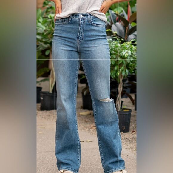 fLYING MONKEY YOUNG FOLKS 90'S HIGH RISE VINTAGE FLARE EUC sz 27 - Picture 1 of 11